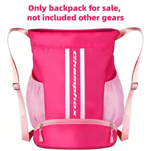 Image of Soccer Bag, Youth Drawstring Backpack for Volleyball Basketball Sports | with 1 Shoes Compartment 1 Wet&Dry Pocket 2 Side Mesh Pockets 2 Zipper Pockets Bag for Gym Training Swimming Back to School