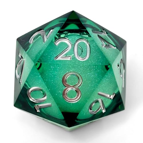 Sage's Portal Souls Liquid Core D20 33mm Chonky Sharp Edge Resin Die DND Dice for Dungeons and Dragons RPG Tabletop TTRPG (Forest Souls)
