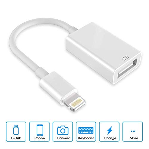 USB Camera Adapter, Female OTG Data Sync Cable Converter Compatible with iPhone 11