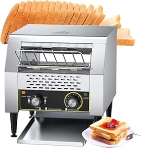 Commerciële transportband broodrooster, elektrische aanrecht toastmachine roestvrij staal voor restaurant, café en bakkerij 7 snelheidsinstellingen voor buffetten, familiebijeenkomsten