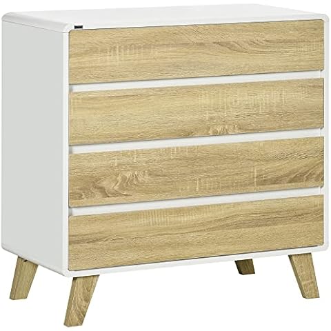 HOMCOM Commode 4 tiroirs Cover