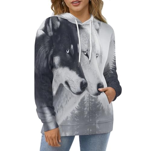 Pull de course décontracté et respirant à motif loup pour le sport - 2