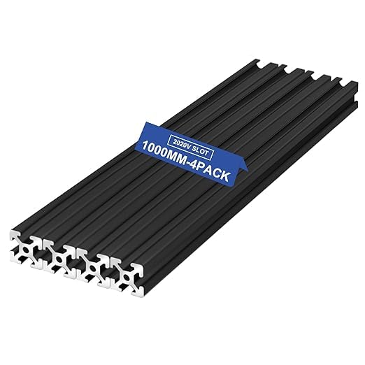 4 Stück 1000 mm 2020 V Typ Schwarz Europäischer Standard Eloxierte Linearschiene aluminiumprofile Extrusion,für DIY 3D Drucker und CNC Maschinen