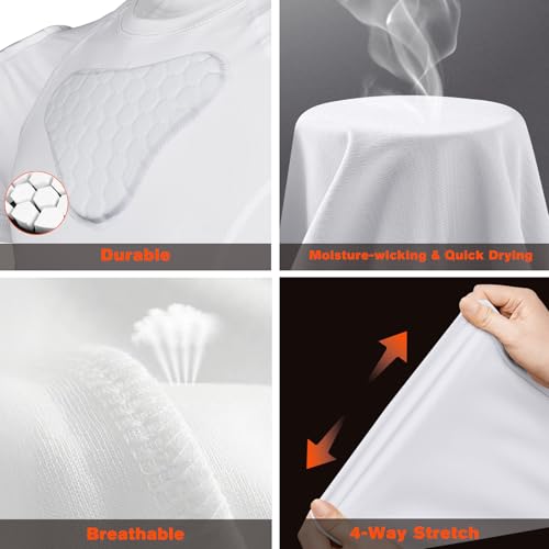 Youth Padded Compression Shirt Rib Protector for Football Protective Gear Baseball Padded Shirt Kid Child Boys3