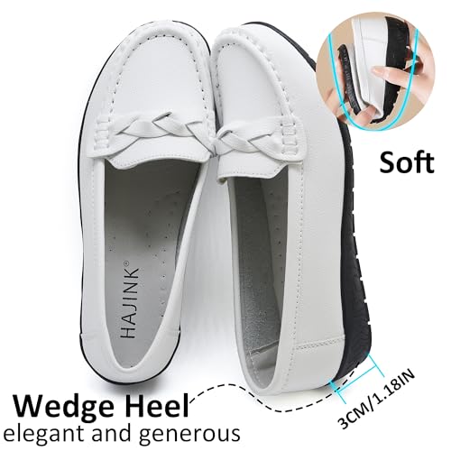 Image of Women Loafers Flexible Breathable Slip-On Comfortable Sole Low Wedge Loafers for Women Ladies Shoes for Walking