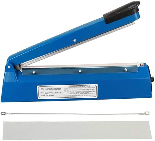 Apstour Scelleuse Thermique Soudeuse manuelle pour sachets plastique Manuel Sac d'étanchéité machine thermoscellage Impulse étanchéité machine pour PE PP...
