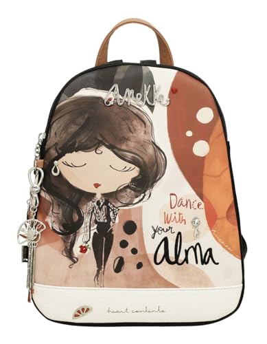 Anekke Mochila 3 Compartimentos Alma - Estilo Práctico | Interior Forrado y Asas Ajustables - Medidas: 24x30x12 cm - Accesorios y Complementos Mujer