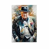 Abstract Art Poster WINSTON CHURCHILL Portrait Art Poster Wall Art (227) Canvas Painting Posters And Prints Wall Art Pictures for Living Room Bedroom Decor 12x18inch(30x45cm) Unframe-style