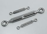  1 Stück Wantenspanner Form A, Spannschloss mit offener Form A, Eye/Eye, Edelstahl V4A / Aisi 316 (M6)
