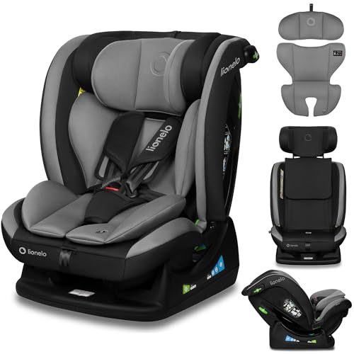 LIONELO AART I-SIZE Seggiolino Auto per Bambini 40-150 cm, Montaggio con Cinture di Sicurezza, Poggiatesta e Schienale Regolabili, Inserto Riduttore e Linguinale, Norma R129 i-Size