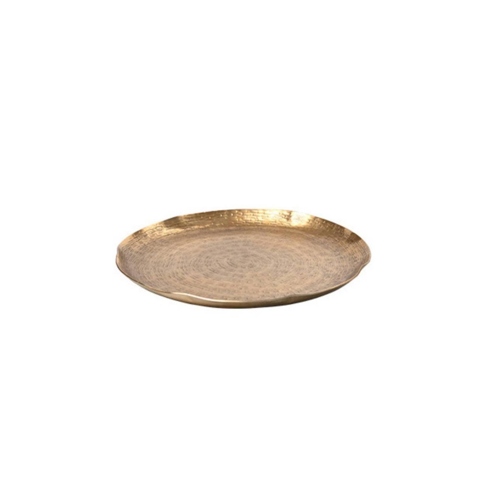 Vassoio in Alluminio Martellato Martellato Svuotatasche Artigianale Piatto Decorativo per Soggiorno, Oro, 27.5 27.5 2cm