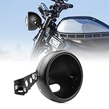 Autokun 5.75 Inch Headlight Bucket Universal 5 3/4 Motorcycle Led Headlight Housing w/Mounting Brackets Fit 32-40mm Fork Tube