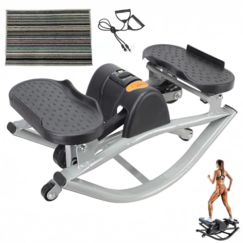 Image of Low-Impact Lateral Rocking Fitness Stepper for Knees and Joints,Home Workout Machine,Rock Stepper Machine with Digital Display,Track Time,Reps,Calories for Legs,Glutes,Abs
