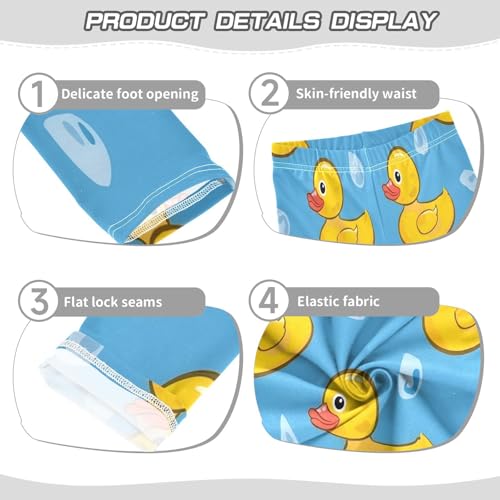 Toddler Girls Leggings Printed Yoga Pants Leggings Yellow Duck on Blue Background for Kids3