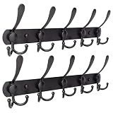 Qihtldsy Coat Rack Wall Mount, Stainless Steel Coat Hooks, 5 Tri Hooks, Heavy Duty Hook Rail for Coa
