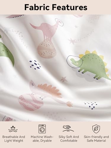 Image of TILLYOU Baby Crib Sheets for Boys Girls, Super Soft Toddler Bed Sheets, 2 Pack Sheets for Standard Crib Mattress 28x52in, Dinosaur Land