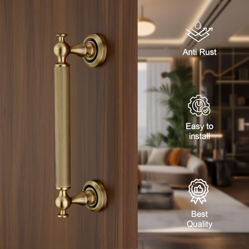 Image of LAPO 9 Inch Main Door Pull Handle | Antique Finish Stainless Steel Alloy | 8 Inch Hole to Hole | Stylish & Durable Door Handle for Wooden, Glass & Metal Doors | Pack of 1 | 3-Year Warranty