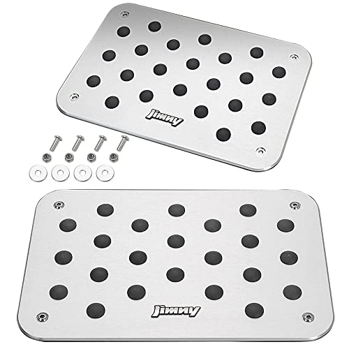 JB43W 74W JB31 32 スズキ 新型 ジムニー エンブレム付 ヒールパッド プレートセット タイプ4 J2 アルミ製 フロアマット用 滑り止めラバー付 客注品 ブラガ