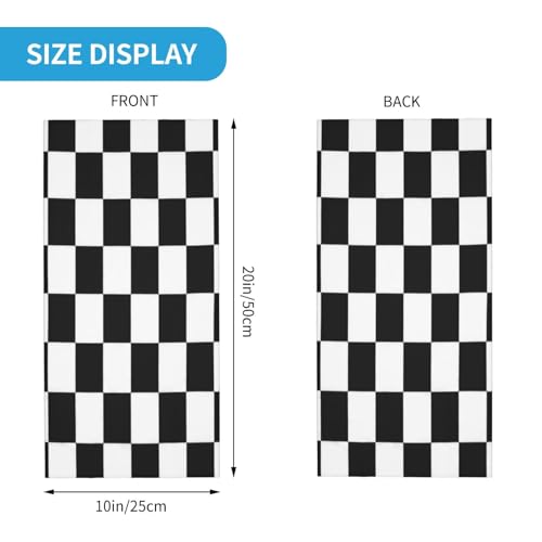 Black And White Checkerboard Pattern Neck Gaiter Face Mask Scarf Bandana Head Wrap Uv Protection Balaclava For Sports2