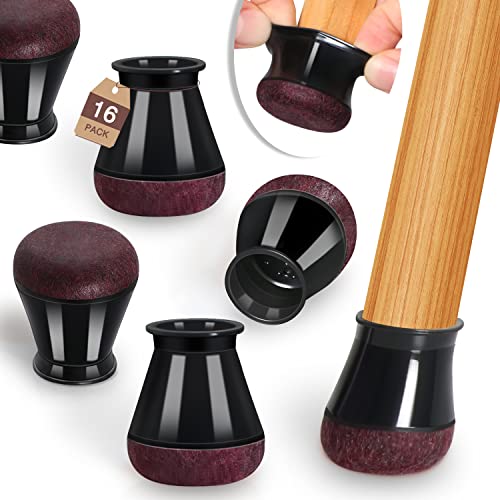 2023 New Chair Leg Floor Protector Chair Sliders Floor Protector Rubber Chair Leg Protectors For Hardwood Floors Felt Furniture Pads Silicone Caps 16Pack Black Extra Small (Fit:0.5"-0.8") #TOP3