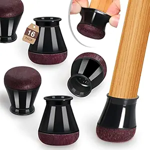 2023 New Chair Leg Floor Protector Chair Sliders Floor Protector Rubber Chair Leg Protectors for Hardwood Floors Felt Furniture Pads Silicone Caps 16Pack Black Extra Small (Fit:0.5