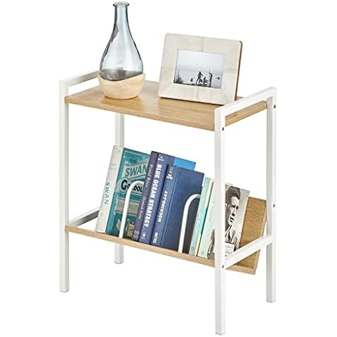 mDesign Mesa Auxiliar con Repisa para Libros y Revistero Cover