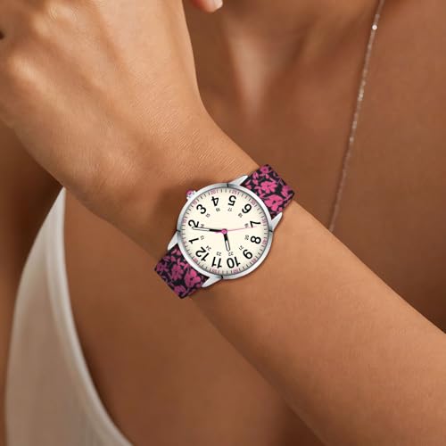 Image of Asan Ge Women's Silicone Watch, Large Dial Fashionable Waterproof Wrist Watch, Easy to Read, Multiple Colors Available, Suitable for Casual Outdoor Activities Quartz Watch