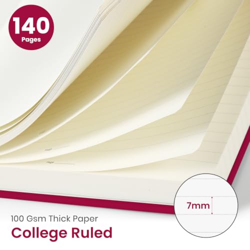 Image of Taja Lined Spiral Notebook for Work, 5.7 inchx7.9 inch Spiral Journal College Ruled