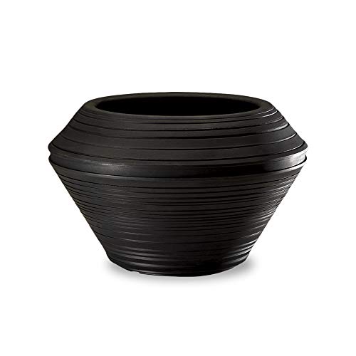 Crescent Garden Daniel Round Planter, 22-Inch, Caviar Black #TOP23