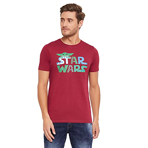 Image of Star Wars Maroon Character Print Mens T-Shirt - (STWRMCT002.13)