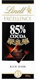 Lindt EXCELLENCE 85% Kakao - Edelbitter-Schokolade | 100 g Tafel | Extra kräftige Bitter-Schokolade | Intensiver Kakao-Geschmack | Dunkle Schokolade | Vegane Schokolade | Schokoladengeschenk
