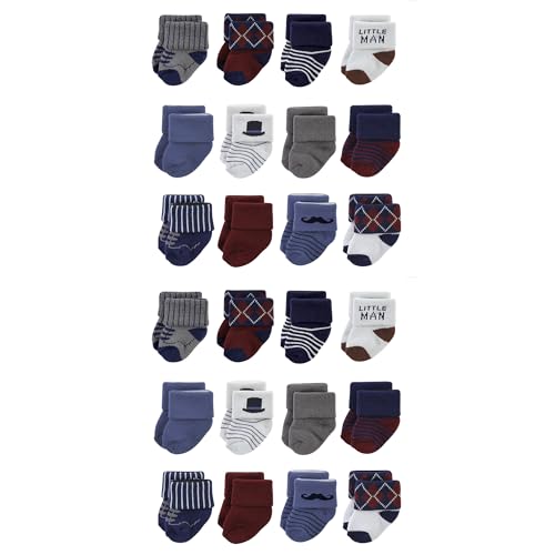 Hudson Baby Unisex Baby Cotton Rich Baby Terry Socks 24-Pack, Gentleman, 6-12 Months