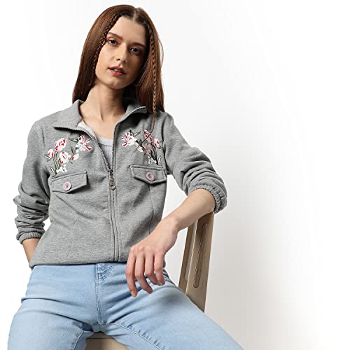 Image of PINACOLADA Women's Colorblock Sweatshirt with Ribbed Hem for Casual Wear | Low-High Neck | Long Sleeve | Button Closure | Cotton Sweatshirt Crafted with Comfort Fit for Everyday Wear