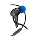 Noise Isolating Wired Earbuds with Microphone by GOgroove - AudiOHM HDX (Blue) - Premium Headphones w/ Ergonomic Angled Design, 3mm Thick Reinforced Cable, Fortified Y-Connector, & EVA Carrying Case