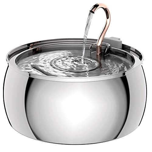 135oz/4.0L Large Capacity Cat Water Fountain - Elegant Swan Copper Spout Design Cat Fountain for Drinking - Ultra Quiet Kitty Drinking Fountain - Comes with 3 Replacement Filters