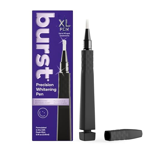 burst precision whitening pen 9 hp 45 whitening treatments enamel safe vegan paraben free delicious flavor 1 count