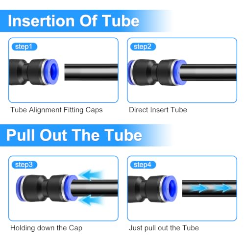 Image of mxuteuk 30PCS 6mmOD Push to Connect Fittings,6mm OD Air Line Fittings,Quick Connect Air Hose Fittings for 6mm Tube
