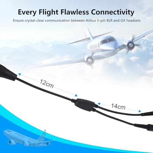 Adaptador de auriculares GA a helicóptero U174 doble plug miniatura 5