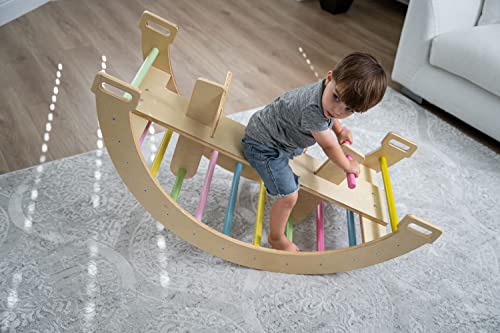 Avenlur Bailis 3-In-1 Montessori Waldorf Style Seesaw Climbing Arch And Rocker For Kids - Perfect For Indoor Play, Imaginative Fun, And Motor Skills Development - 2 Seater, Children Explorers Ages 2-6 #TOP3