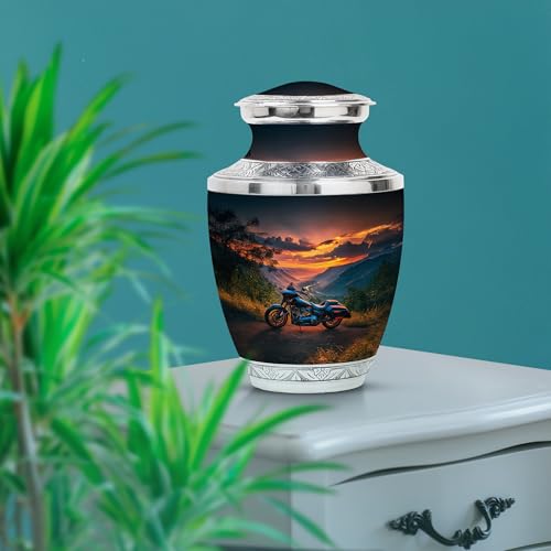 Image of Bike Urn for Ashes Cremation Urn Human Ashes 10 Inch Large | Cremation Urn Human Ashes, Memorial for Mom & Dad, Large Urns for Adult Human
