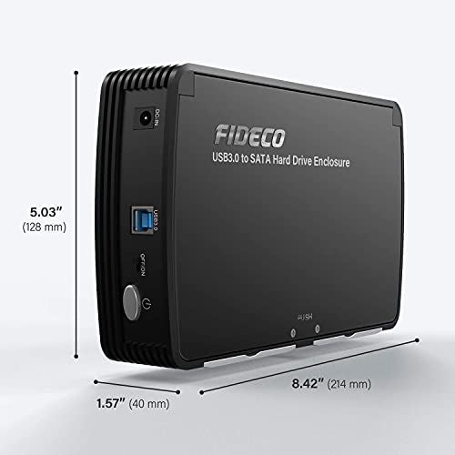 Fideco Sata Hard Drive Enclosure Case With Fan, Usb 3.0 Sata Hdd Enclosure For 2.5/3.5 Inch Sata Hdd/Ssd, External Hard Drive Case,Support Up To 16Tb #TOP7