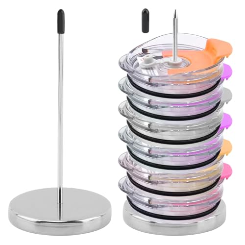 LVOERTUIG 2PCS Tumbler Lid Organizer,Stacking Tumbler Lid Organizer,Stainless Steel Detachable Vertical Storage,Vertical Cup Lid Organizer,Kitchen Cabinets and Countertops are Neat and Tidy