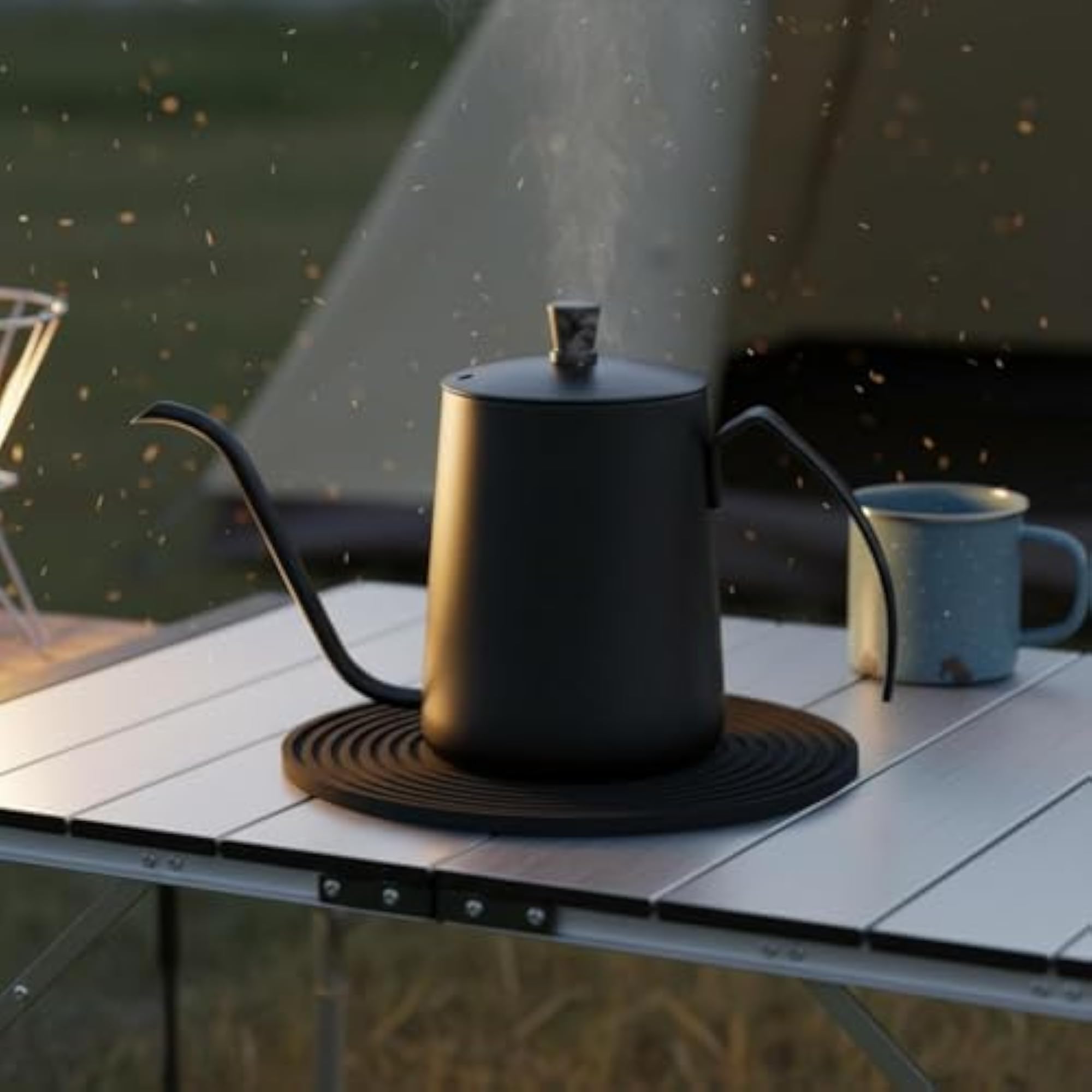 600ml Stainless Steel Kettle with Thermometer for Coffee