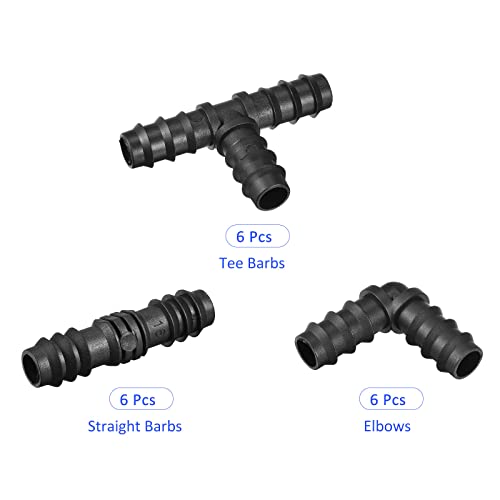 M METERXITY 15 Pack Tee Barb Fittings - 19.5mm Barbed Tee Hose Fitting 3 Way Connectors Apply to Garden, Black(G3/4 Male Thread) - Image 4