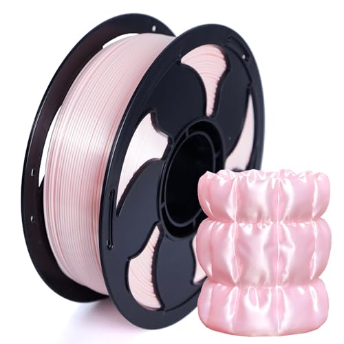 Image of Silk Crystal Pink PLA 1.75mm 1kg Shiny Smooth Gloss 3D Filament FDM AMS | Light Color High gloss Silk finish metallic Crystal Pink Low warping 1kg spools 2.2lb Shiny surface for Printer Bambu Crealit