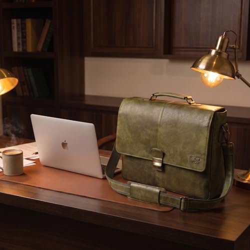 Image of LEATHER VILLAGE Leather Messenger Bag for Men, Handmade Laptop Briefcase