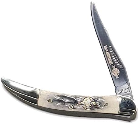 20th Anniversary Collection Indigo-To-Beige Fade Jigged Genuine Bone 3in Little (Texas) Toothpick Pocket Knife