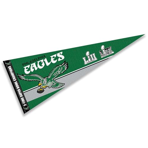 WinCraft Philadelphia Eagles 2 Time Champions Retro Pennant Banner Flag