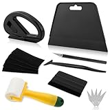 Wallpaper Smoothing Tool Kit with Sponge Seam Roller, Includes Big Smoothing Squeegee, Cutting Tool for Peel and Stick on Contact Paper, Wallpaper Car Wrap Vinyl Window Tint Glass Film(16pcs/set)