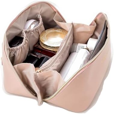 Make Up Bag Professional Beauty Case da Viaggio Makeup Astuccio per Trucco Valigetta Organizzativa Borsa Trucchi Custodia Cosmetica Impermeabile con Divisori Regolabili Pelle Sintetica PU(Verde)